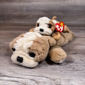 TY Beanie Babies‎ Original Collection Wrinkles Vintage Bulldog Set of 2